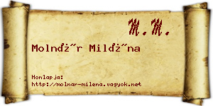 Molnár Miléna névjegykártya