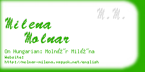 milena molnar business card